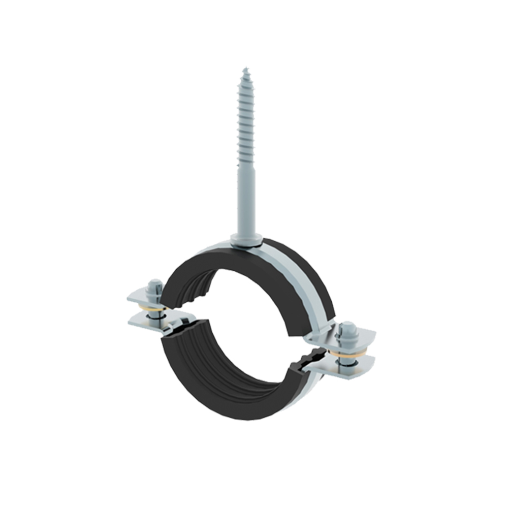 Std. Pipe Clamp With Rubber Profile (Welded Wood Screw)